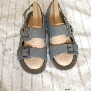 Vionic Women 9 Albie Gray Strappy Leather Casual Comfort Sport Sandals Shoes